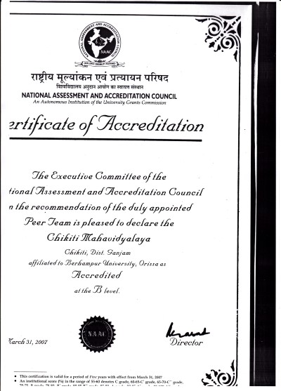 ACCREDITATION – Chikiti Mahavidyalaya